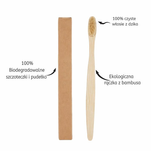 Bambusowa Szczoteczka do Zębów z Włosiem z Dzika – 5 szt.